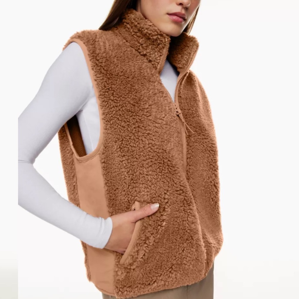 Aritzia Brown Fleece Vest